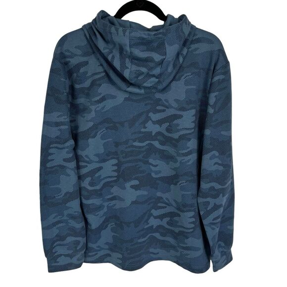 Hollywood The Jean People Blue Camo Unisex Pullover Hoodie Sweatshirt Men Medium - Picture 2 of 8